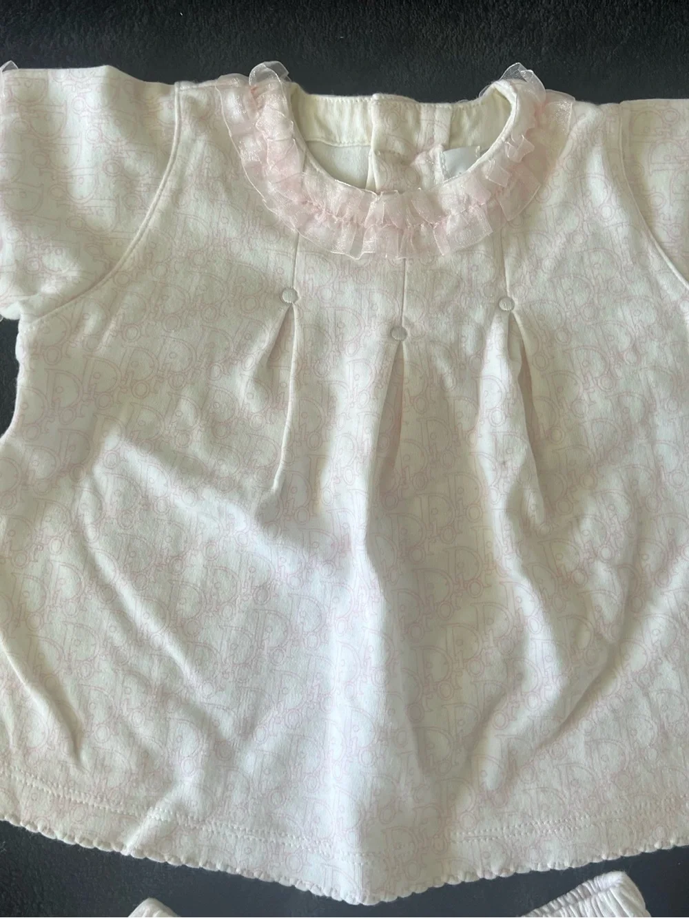 babyDior Pink Ruffle Cotton Baby Headband